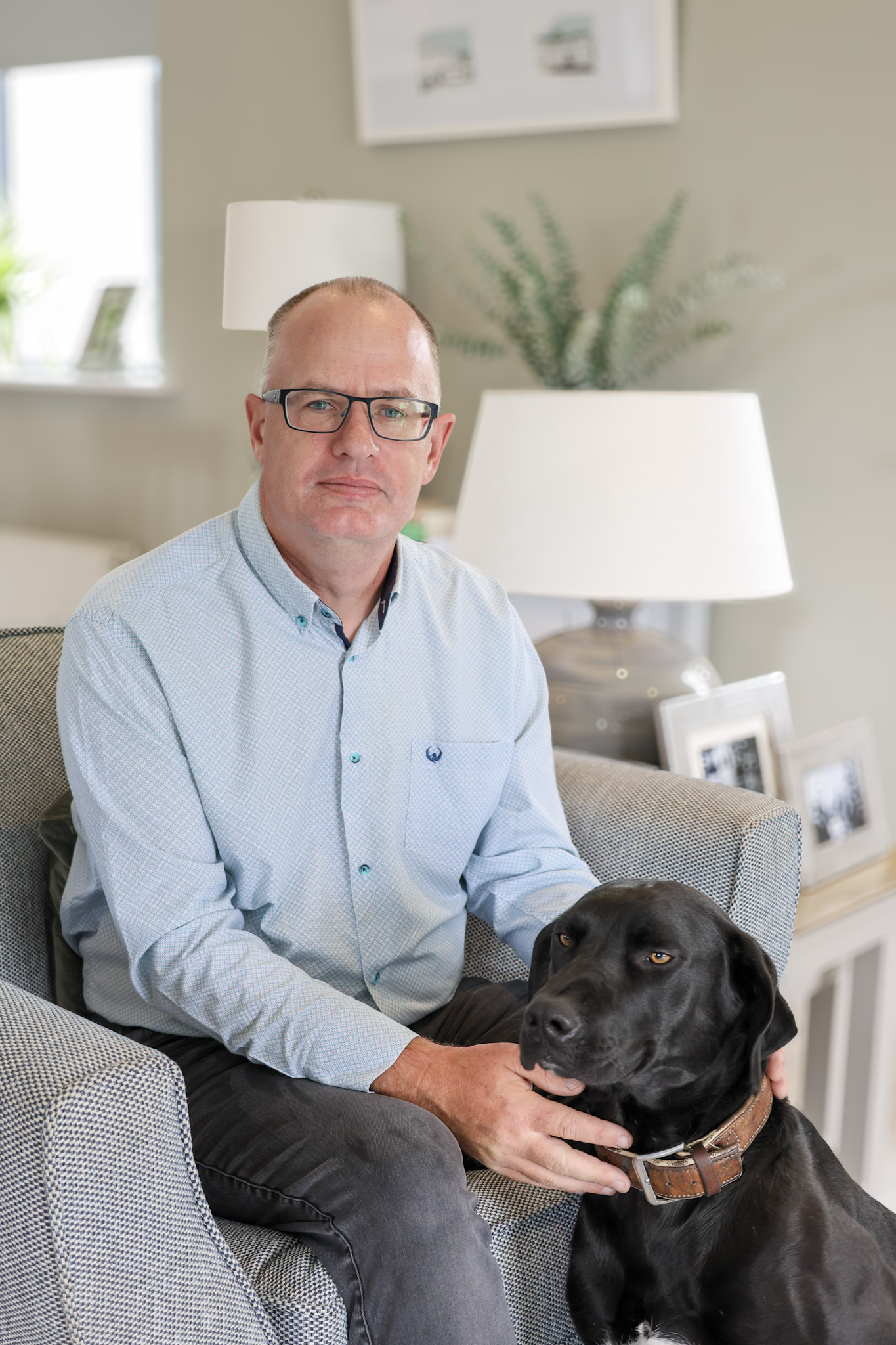a photo of Daniel O'Brien and his dog, Mikey.